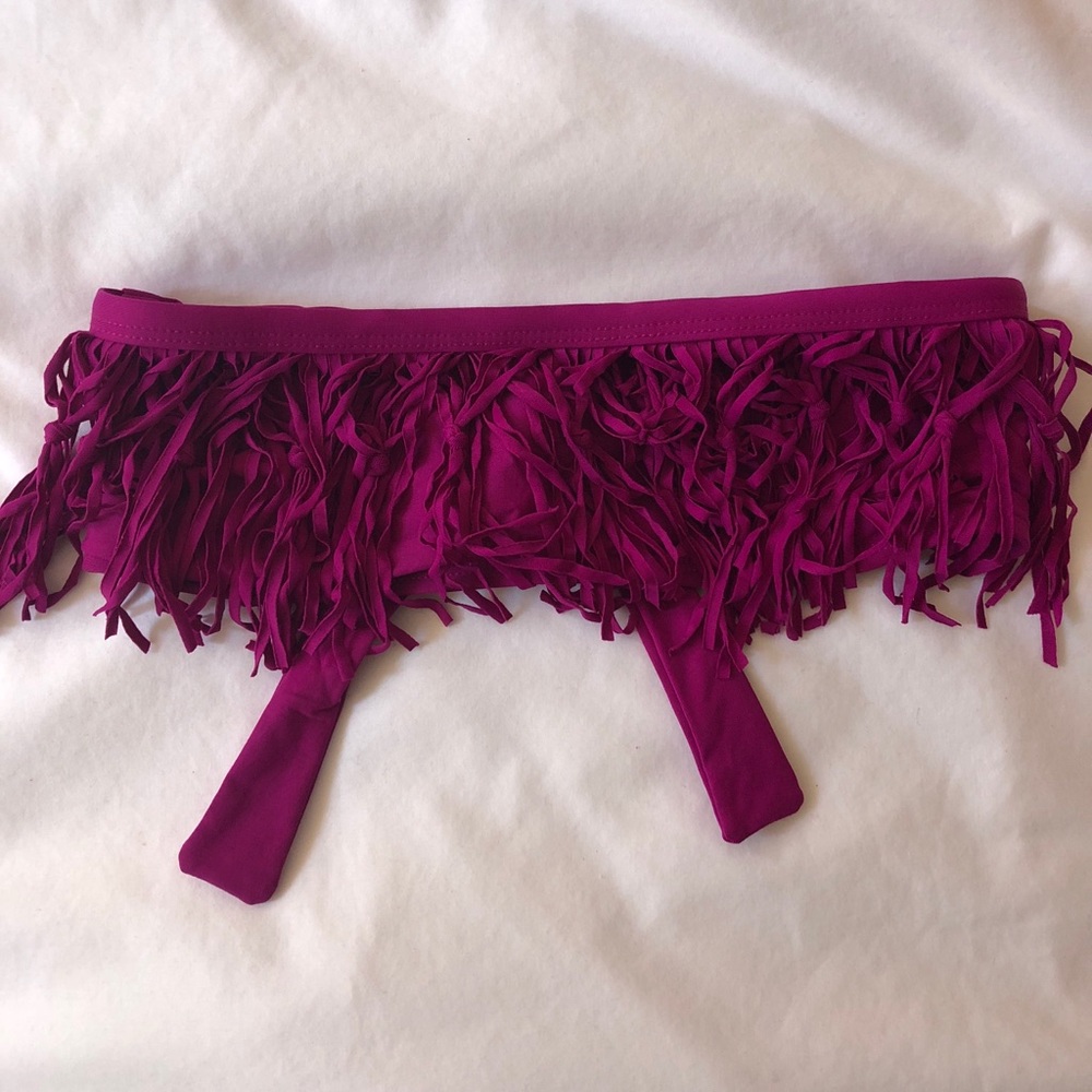 L*Space Dolly knotted fringe bandeau top